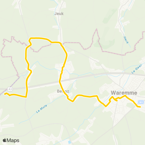 TEC Liège - Verviers Waremme - Berloz - Rosoux map