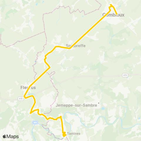TEC Namur-Luxembourg Gembloux - Fleurus - Tamines map