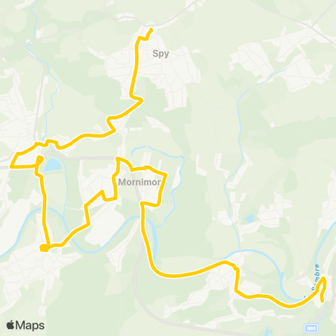 TEC Namur-Luxembourg Floreffe - Jemeppe-sur-Sambre - Spy map