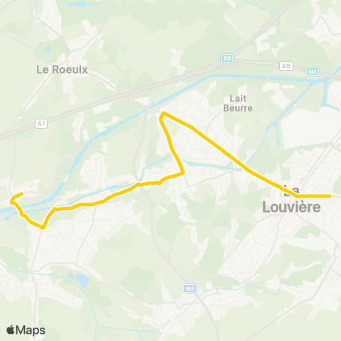 TEC Hainaut Thieu - la Louvière map