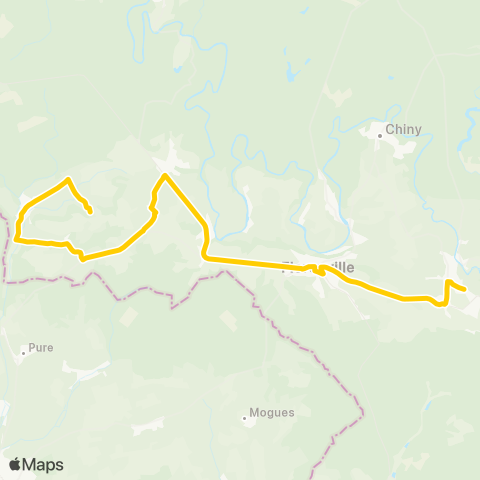 TEC Namur-Luxembourg Watrinsart - Florenville - Izel map