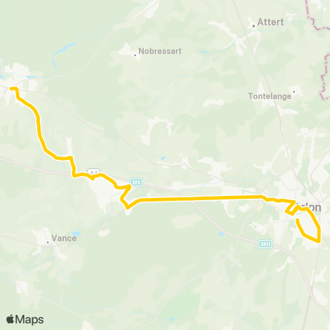 TEC Namur-Luxembourg Habay - Fouches - Arlon map