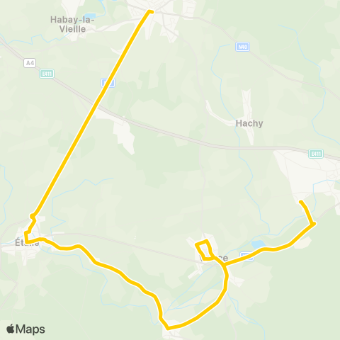 TEC Namur-Luxembourg Sampont - Habay map