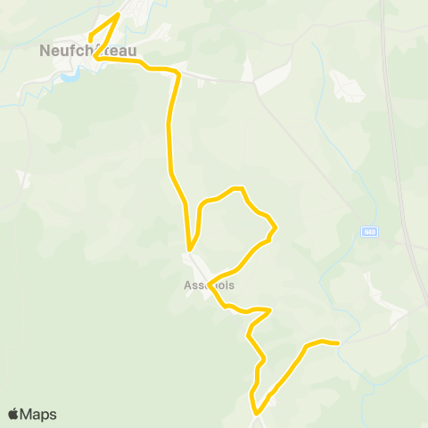 TEC Namur-Luxembourg Les Fossés - Neufchateau map