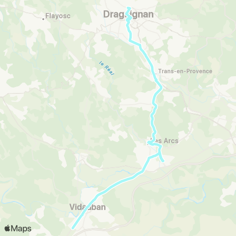 TEDbus Draguignan - Trans - les Arcs - Vidauban map