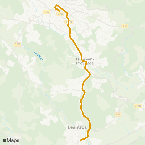 TEDbus Draguignan - Trans en Provence - les Arcs map