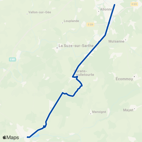 TER Auvergne-Rhône-Alpes Le Mans - la Flèche map