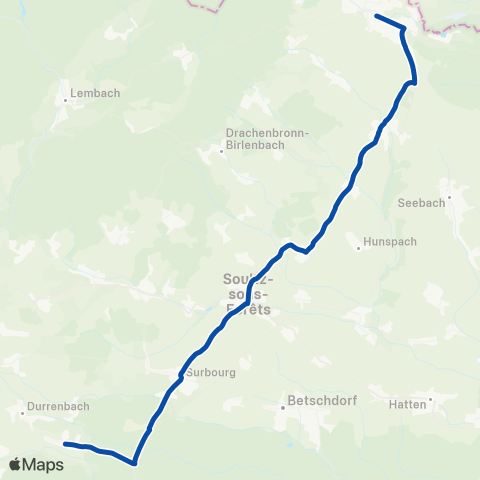 TER Auvergne-Rhône-Alpes Strasbourg - Wissembourg map