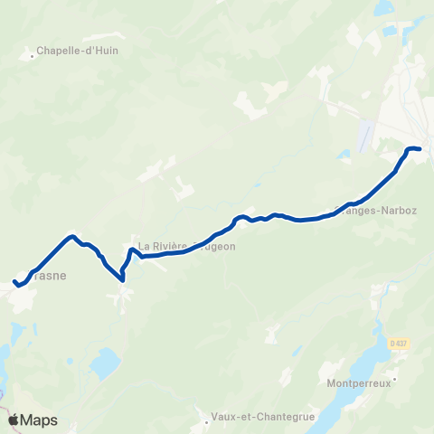 TER Auvergne-Rhône-Alpes Pontarlier - Frasne map