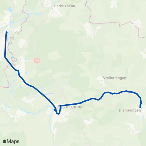 TER Auvergne-Rhône-Alpes Diemeringen - Sarralbe map