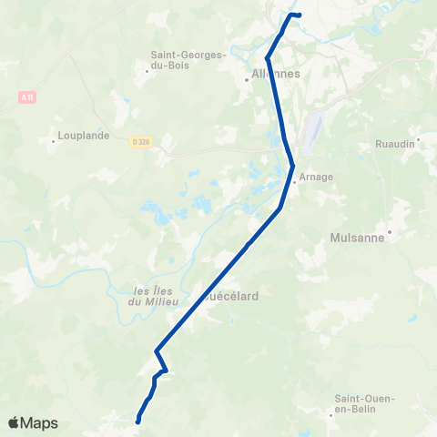 TER Mobigo (Bourgogne-Franche-Comté) Le Mans - la Flèche - Saumur map