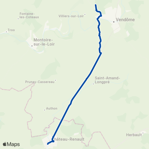 TER Rémi (Centre-Val de Loire) Vendôme Villiers TGV - Château Renault map