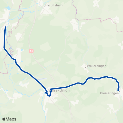 TER Fluo (Grand Est) Diemeringen - Sarralbe map