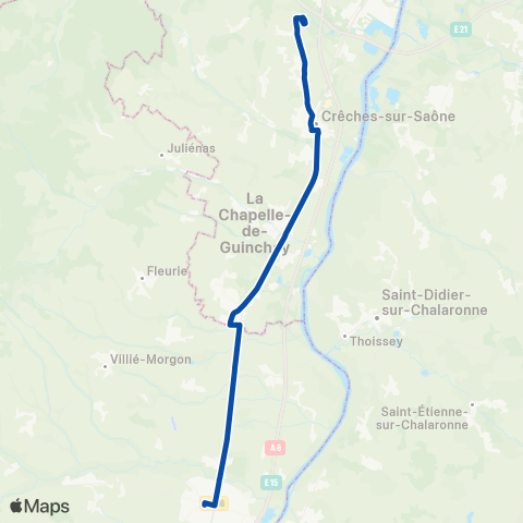 TER Fluo (Grand Est) Villefranche - Mâcon TGV map