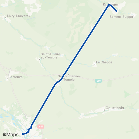 TER Hauts-de-France Verdun - Châlons en Champagne map