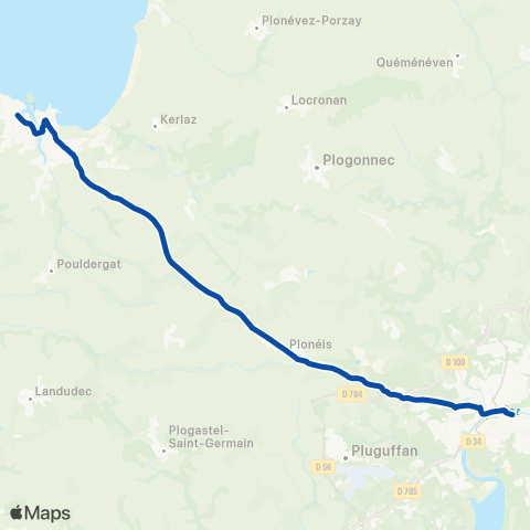 TER Nomad (Normandie) Quimper - Douarnenez map