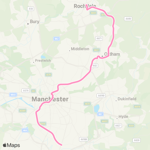 Metrolink Rochdale - E Didsbury map