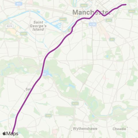 Metrolink Piccadilly - Altrincham map