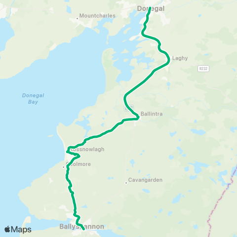 TFI Local Link Donegal Abbey Hotel - Ballyshannon (Bus Sta) map