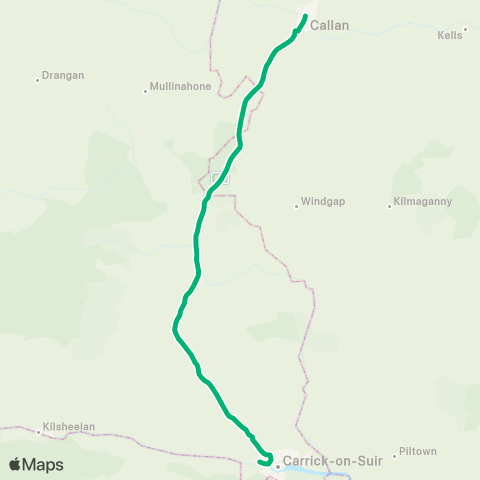 TFI Local Link Carrick-on-Suir (Treacy Pk Topaz) - Mullennaglogh map