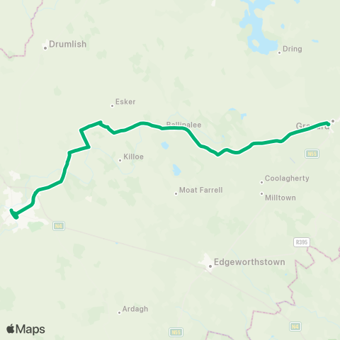 TFI Local Link Granard - Longford Main St map