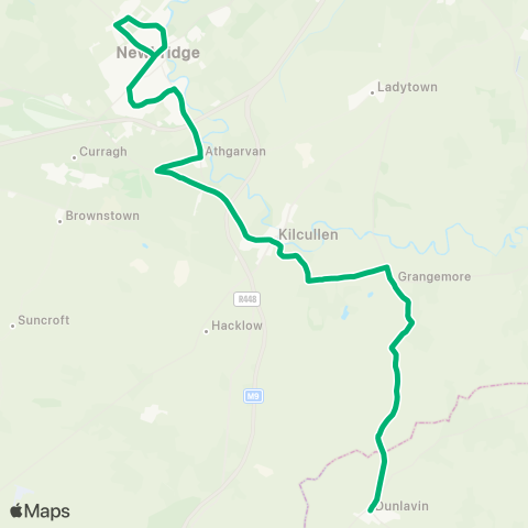 TFI Local Link Newbridge - Avondale Drive map