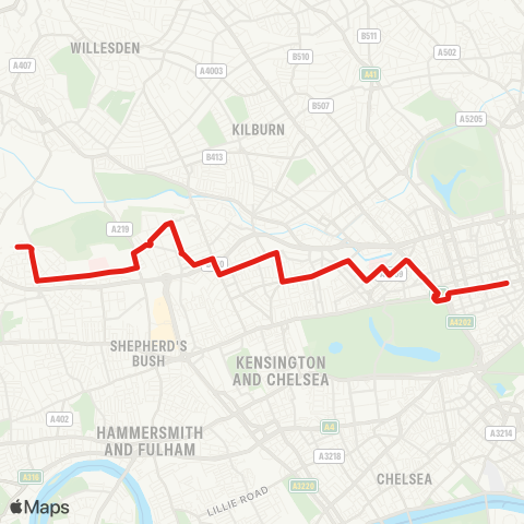 TfL East Acton - Paddington - Oxford Circus map