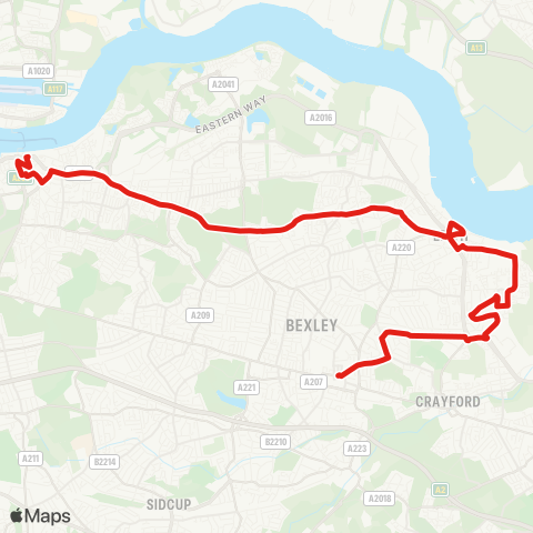 TfL Woolwich - Erith - Bexleyheath map