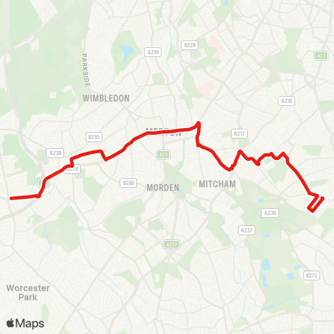 TfL Pollards Hill - Raynes Park - New Malden map