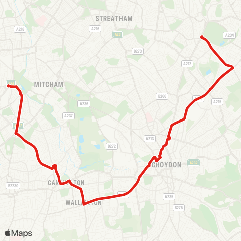 TfL Crystal Palace - Croydon - Morden map