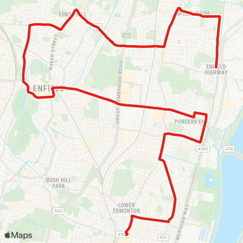 TfL Edmonton Green - Enfield - Brimsdown map