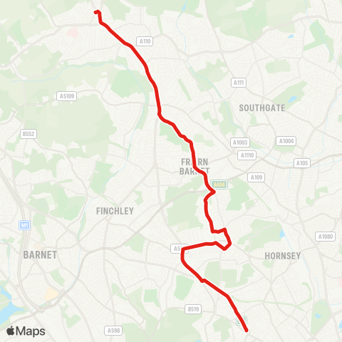 TfL Barnet - Muswell Hill - Highgate Wood - Archway map