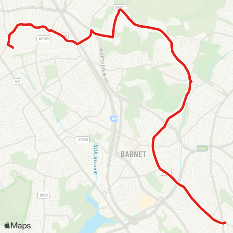 TfL Golders Green - Mill Hill - Edgware map