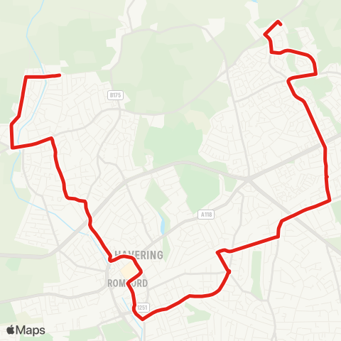 TfL Havering Park - Romford - Noak Hill map