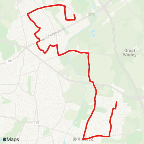 TfL Harold Hill, Dagnam Pk Square - Gallows Corner - Kings Pk - Harold Wood - Upminster - Upminster Pk Estate map