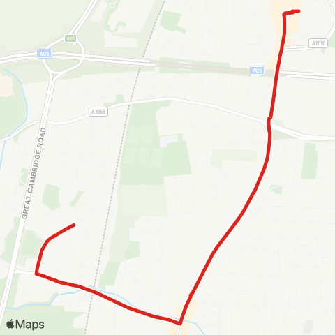 TfL Waltham Cross - Freezywater - Bullsmoor Ln - Elsinge Estate map