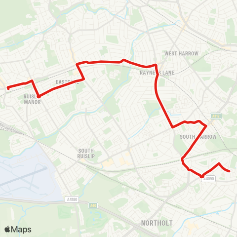 TfL Ruislip - Rayners Lane - Wood End map