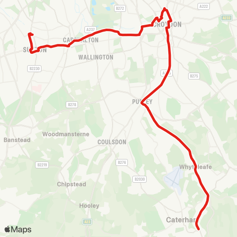 TfL Sutton - Caterham map