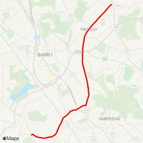 TfL Willesden, Bus Garage - Cricklewood - Golders Green - Temple Fortune - N Finchley map