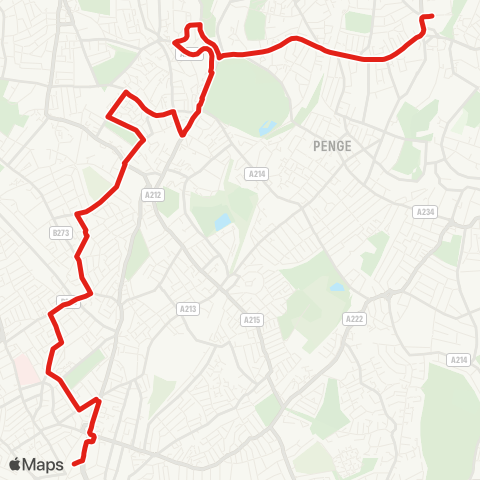 TfL W Croydon - Thornton Heath - Upper Norwood - Crystal Palace - Sydenham - Lower Sydenham map