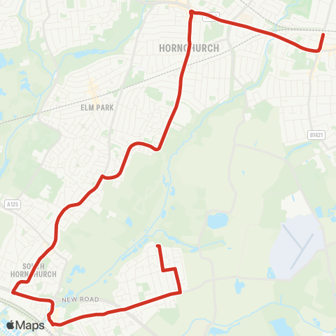 TfL Rainham, Abbey Wood Ln - Rainham - Hornchurch - Upminster Bridge - Upminster map