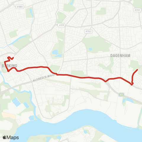 TfL Dagenham Park - Dagenham - Barking map