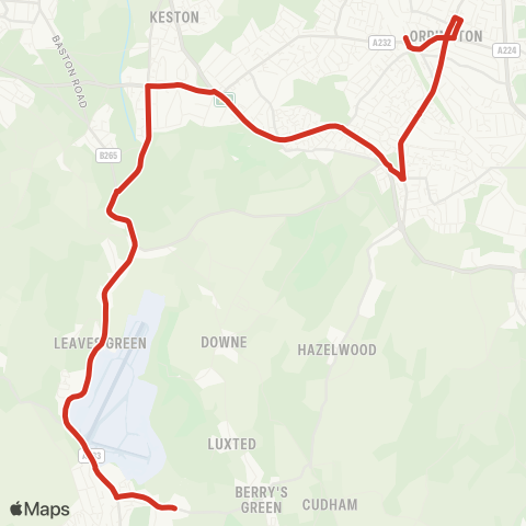 TfL Orpington - Keston - Charles Darwin Sch map