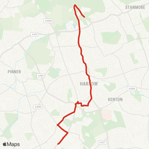 TfL S Harrow Station - Bentley Wood School map
