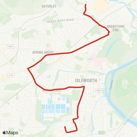 TfL Ivybridge Estate - Isleworth - Busch Corner - Gillette Corner - Bolder Academy map