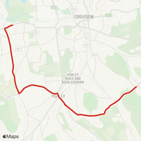 TfL Selsdon - Woodcote - Wallington, Cty Grammar Sch map