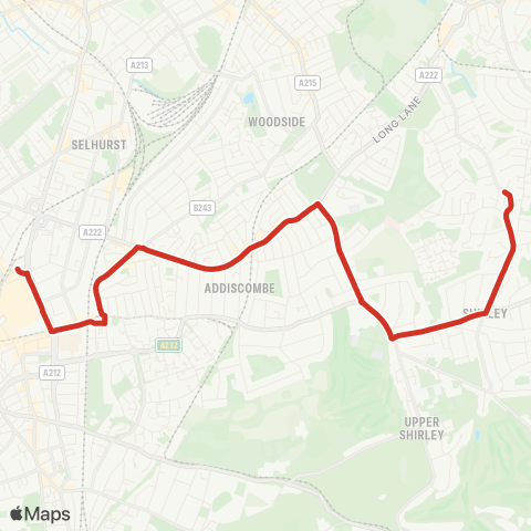 TfL W Croydon - Addiscombe - Monks Orchard map