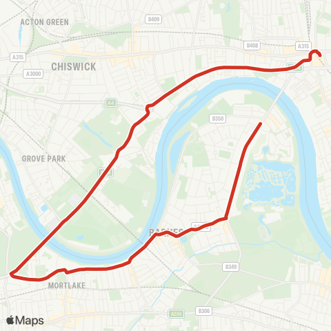 TfL Hammersmith - Mortlake - Barnes Bridge Sta - Castelnau, Lonsdale Rd map