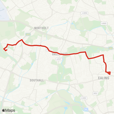 TfL Yeading, Barnhill Estate - Yeading White Hart Roundabout - Ruislip Rd - Greenford Bway - Scotch Common - Pitshanger - Ealing Bway map