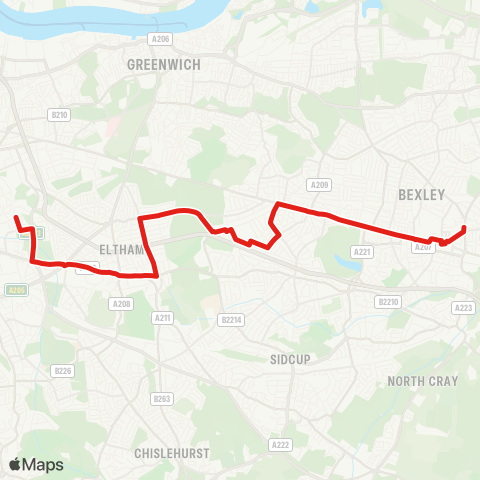 TfL Bexleyheath - Eltham - Kidbrooke map